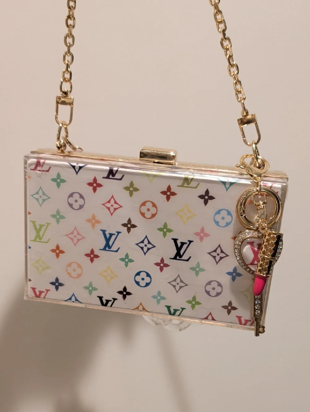 UPCYCLED Fashion Clutch with Pink Handle